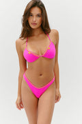 Amore Beaded Halter Bikini Top - Sea Star Pink