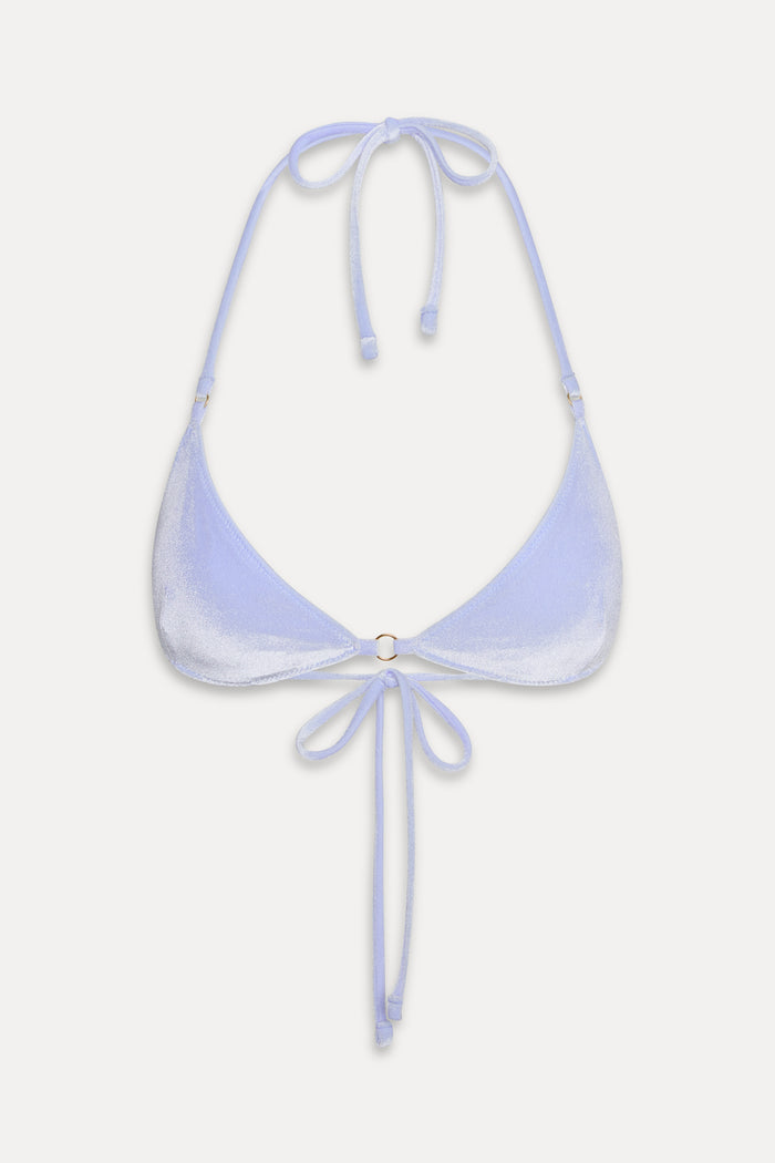 Amore Skimpy Velvet Bikini Top - French Blue