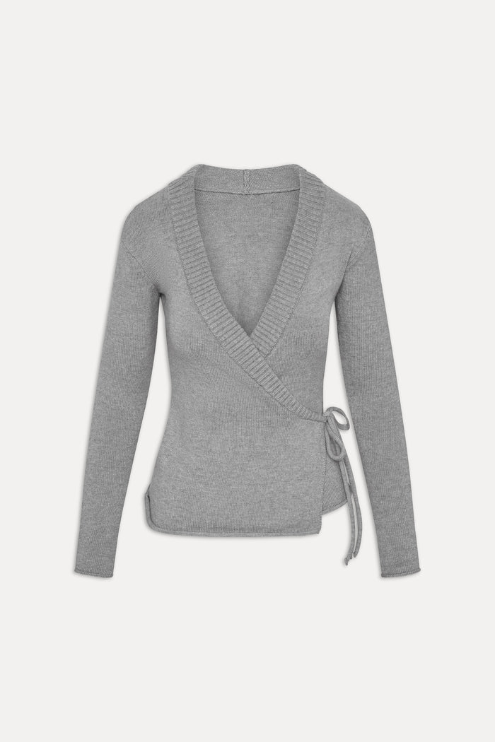 Angel Baby Wrap Knit Sweater - Cloud Cover