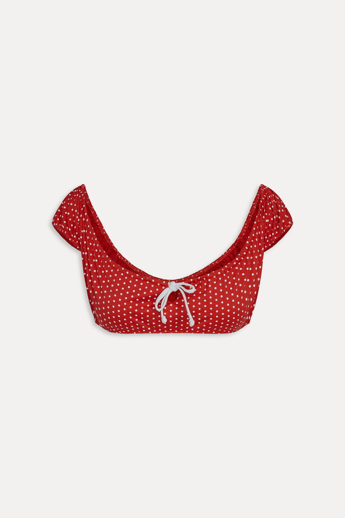 Angel Bikini Top - Red Polka Dot