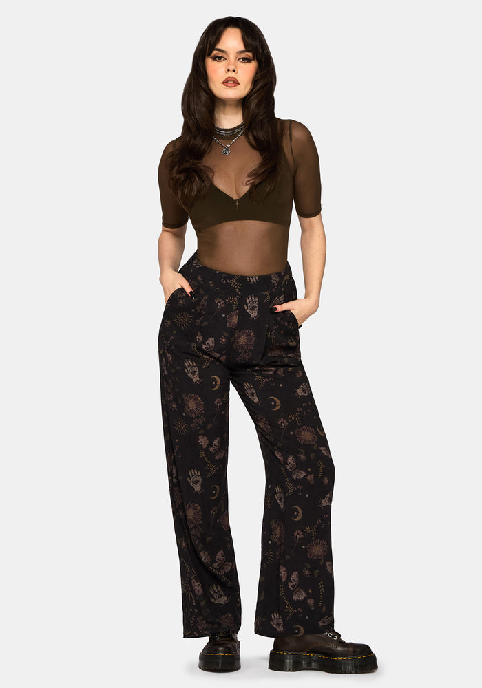 Angela Folk Print Wide Leg Trouser