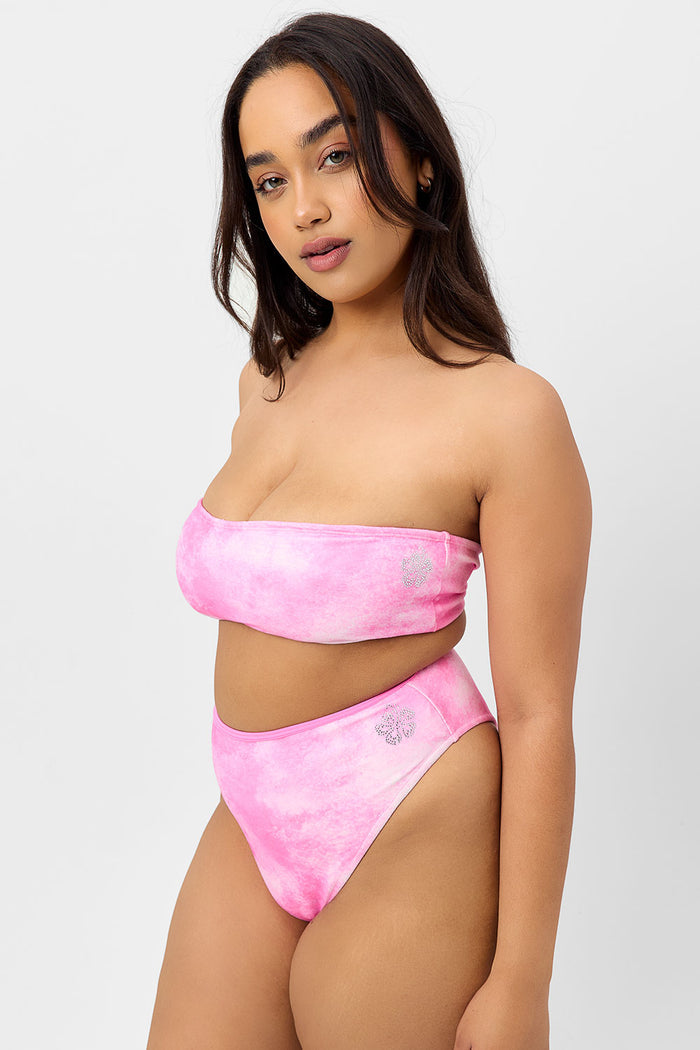 Anne Terry Full Coverage Bikini Bottom Distorted Pink Dye Extended
