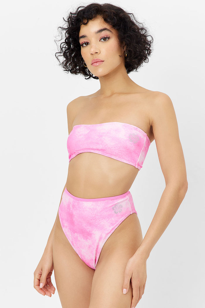 Anne Terry Full Coverage Bikini Bottom Distorted Pink Dye