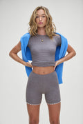 Ariel ribbed knit shorts rain cloud grey