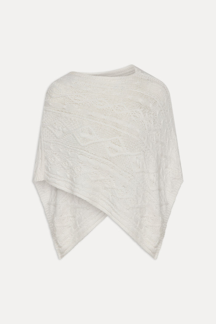 Aspen Poncho - Cloud White