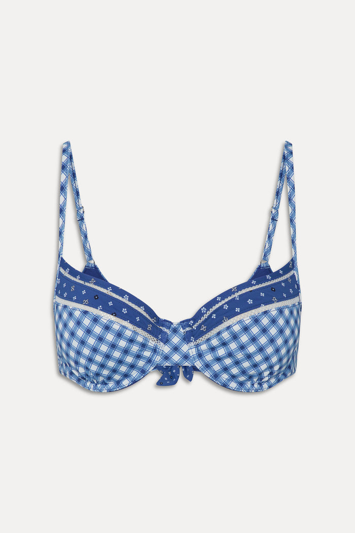 Aspen Underwire Bikini Top - Starry Gingham