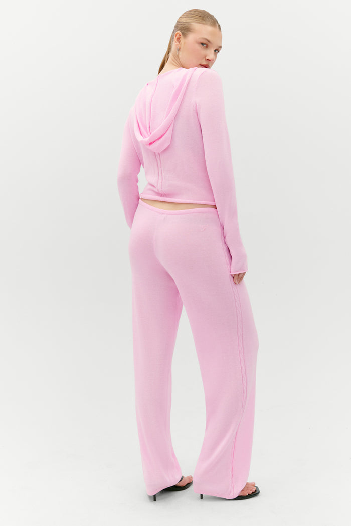 Atlas Zip Up Hoodie - Pink Cloud