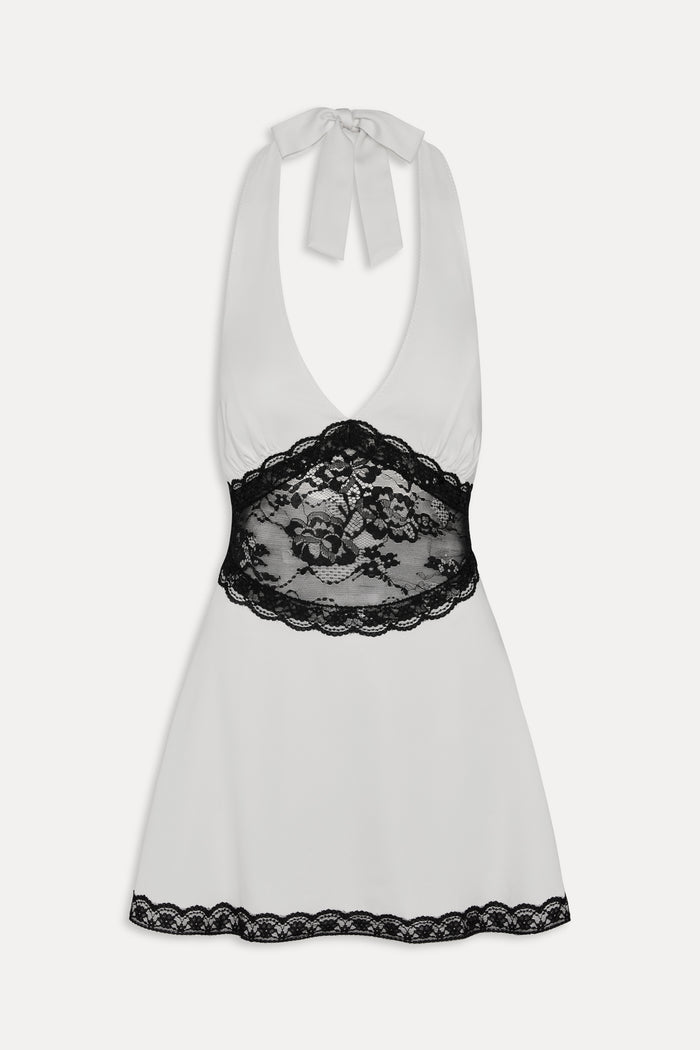 Audrey Satin Mini Dress - Soft Sand