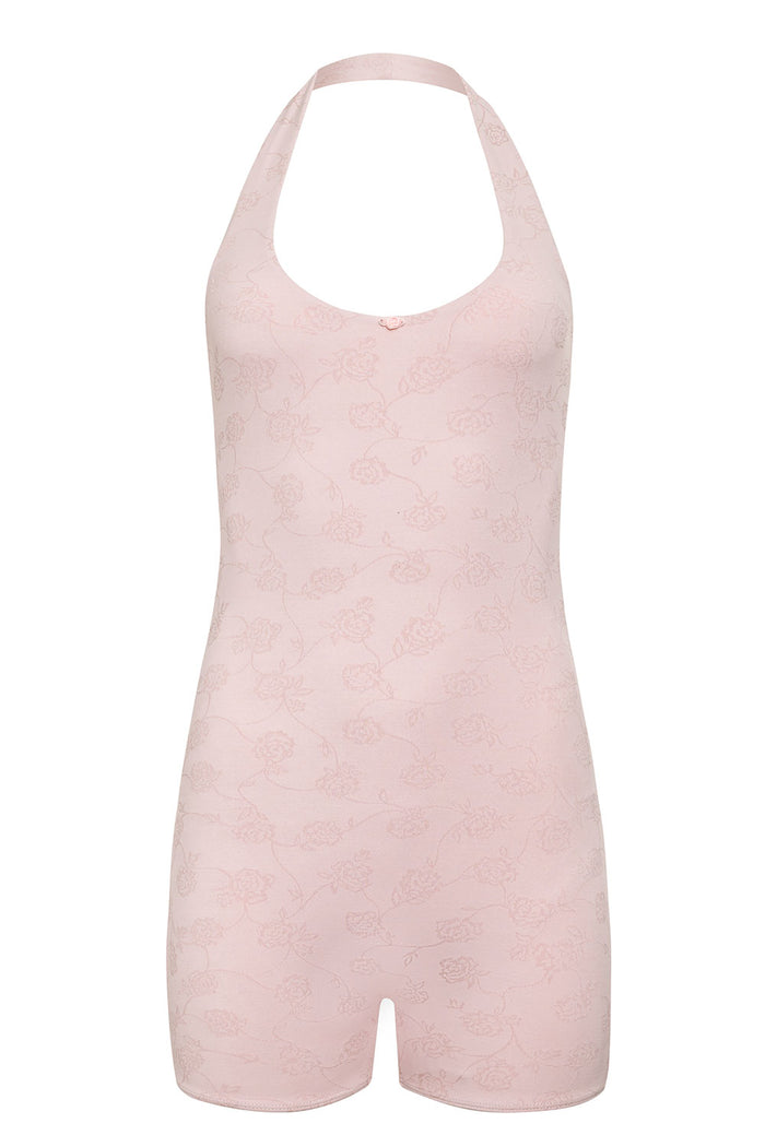 Aurora Halter Bodysuit - Pink Petals