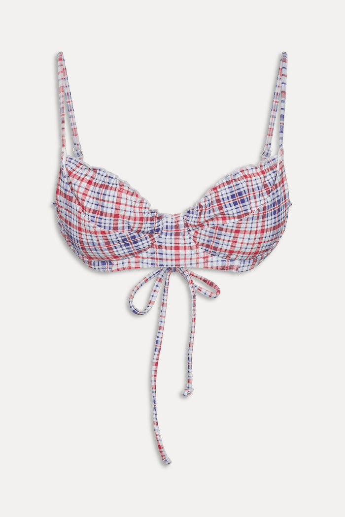 Austin Underwire Bikini Top - Americana Plaid