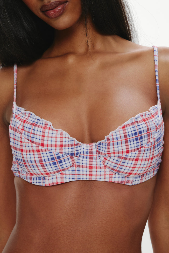 Austin Underwire Bikini Top - Americana Plaid