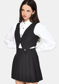 Aveline Waistcoat Pleated Mini Dress