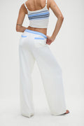 Barrymore Knit Pants in Hampton Stripe with Blue Trim