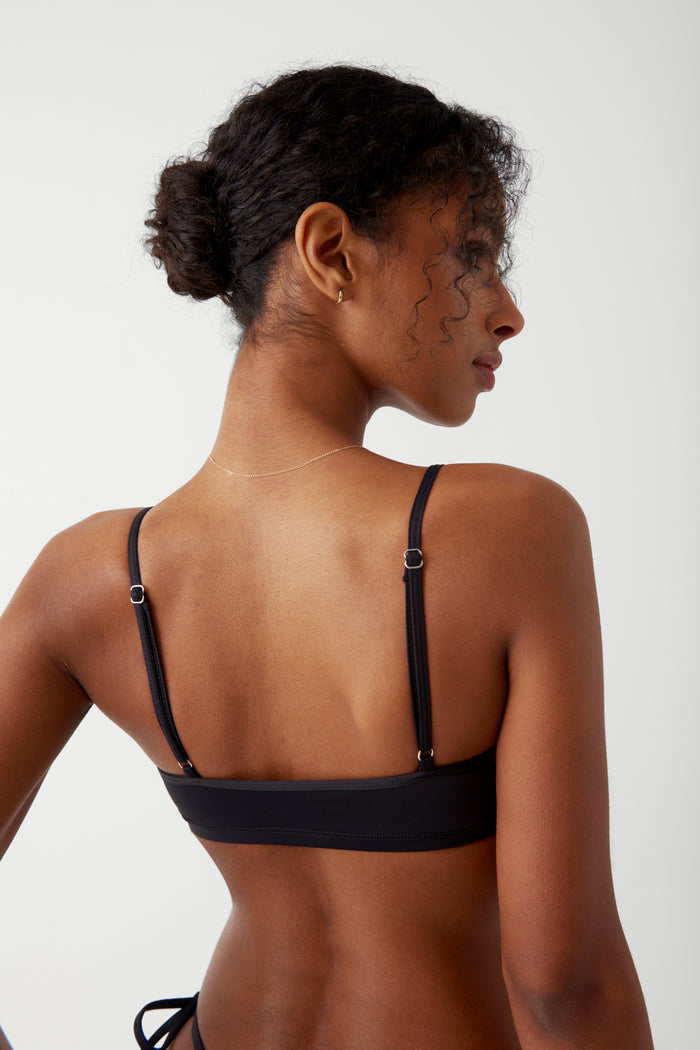 Bay view bralette bikini top black