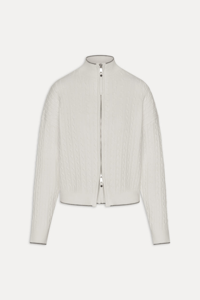 Bea Knit Zip Up Sweater - Honeymoon
