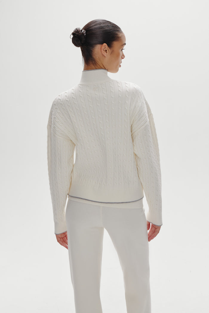 Bea Knit Zip Up Sweater - Honeymoon