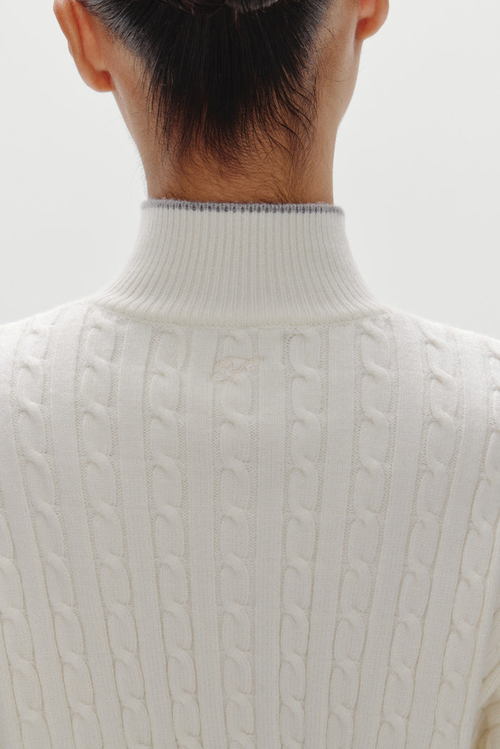 Bea Knit Zip Up Sweater - Honeymoon