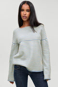Beau Oversized Brushed Knit Sweater - Hazy Stripe