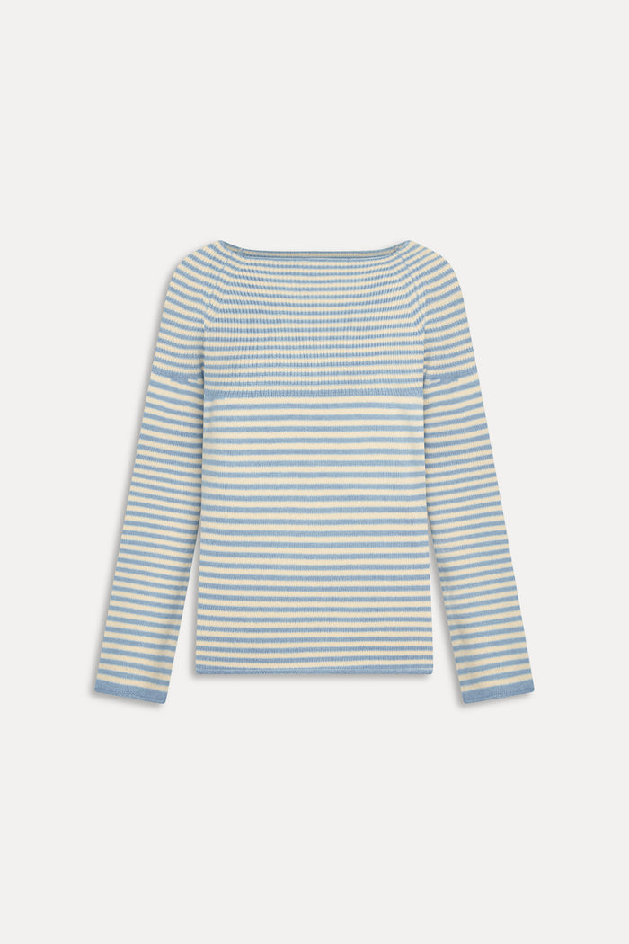 Beau Oversized Brushed Knit Sweater - Hazy Stripe