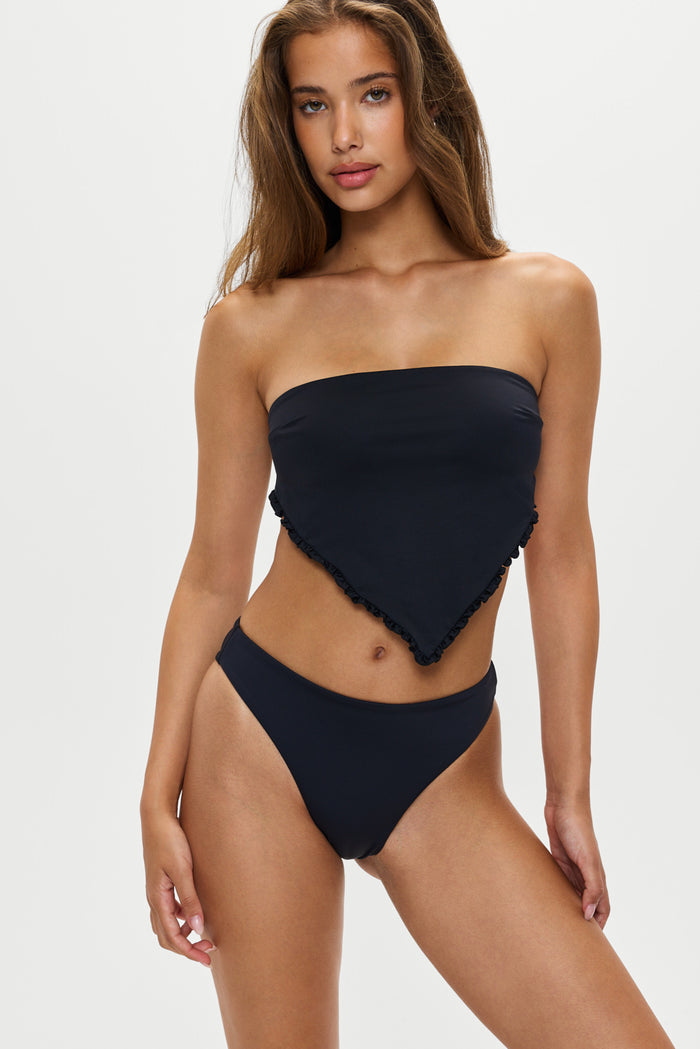 Beck High Waist Bikini Bottom - Black