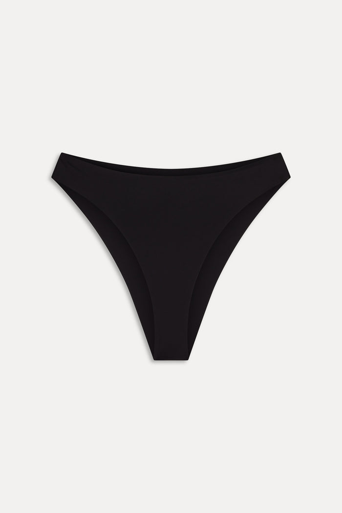 Beck High Waist Bikini Bottom - Black