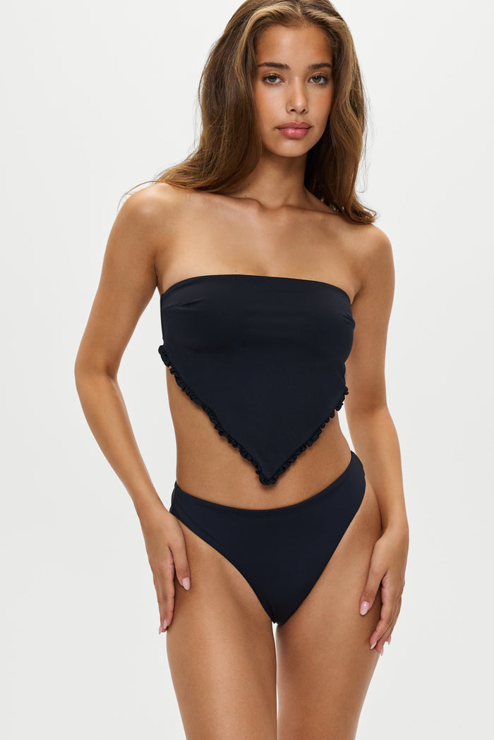 Beck High Waist Bikini Bottom - Black