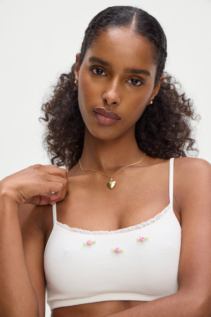 Beck High Wasted Waffle Bikini Bottom White
