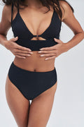 Bellamy Ribbed Bikini Top Black