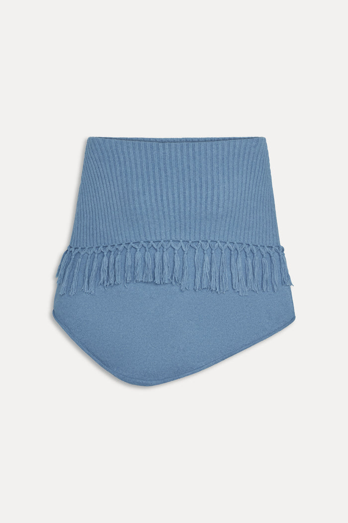 Benny Knit Fringe Poncho - Misty Mornings