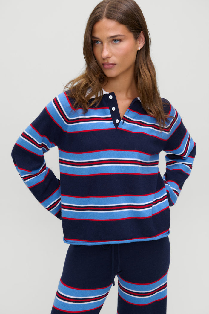 Benson Cashmere Rugby Sweater - Rugby Stripe