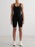 Black Ribbed Seamless Biker Shorts