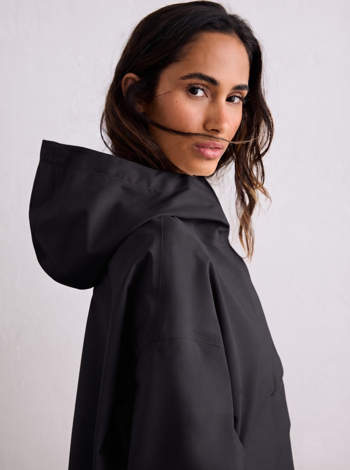 Black Waterproof Oversized Anorak