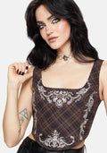 Bladeborn Check Embroidered Corset Top