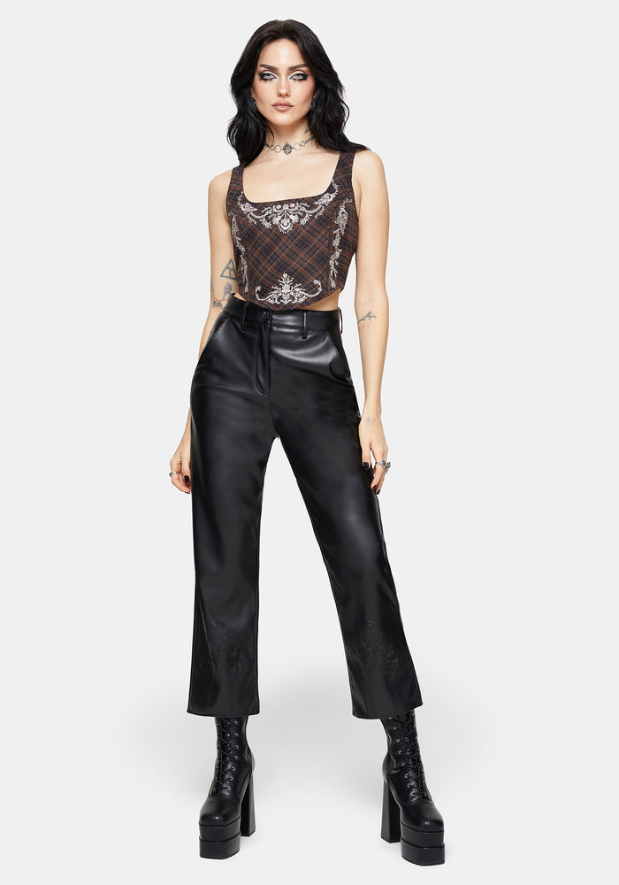 Bladeborn Check Embroidered Corset Top
