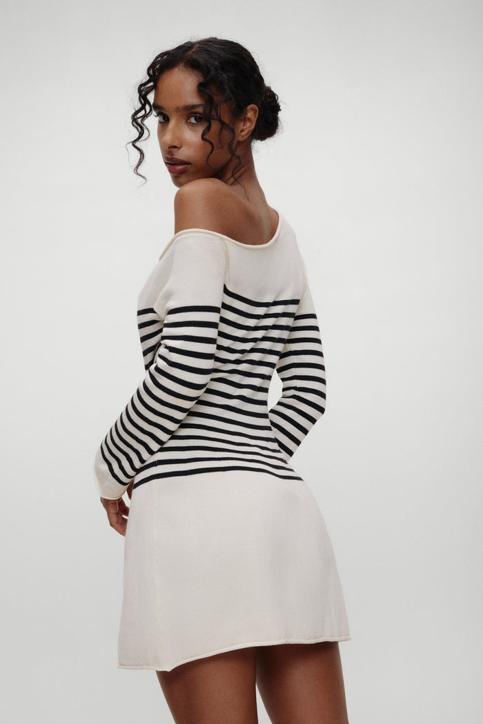 Boardwalk Knit Mini Dress Ivory