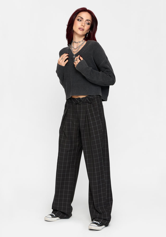 Brandi Check D-Ring Straight Leg Trouser