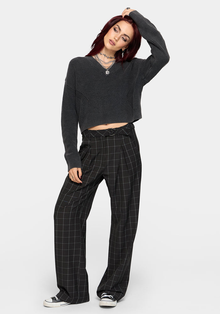 Brandi Check D-Ring Straight Leg Trouser