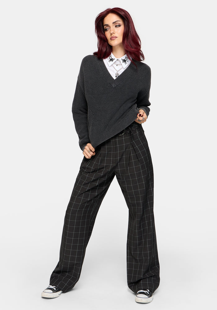 Brandi Check D-Ring Straight Leg Trouser