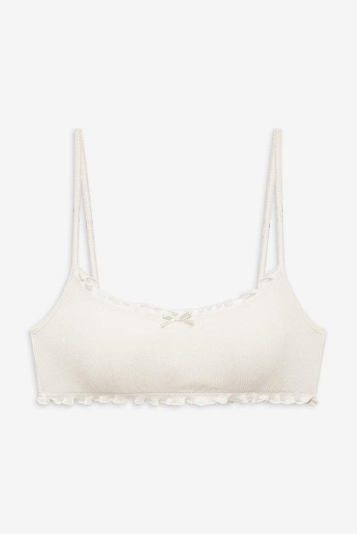 Bridget Pointelle Bralette White