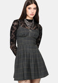 Caitriona Check Zip Front Pinafore Mini Dress