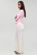 Calvin Knit Lounge Pant - White Bloom