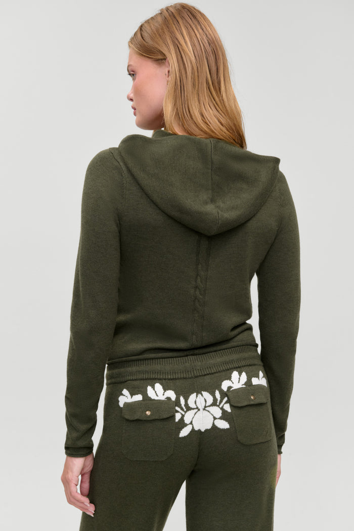 Calvin Knit Zip Up Hoodie - Alpine Flower