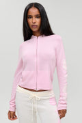 Calvin Knit Zip Up Hoodie - Pillow Pink