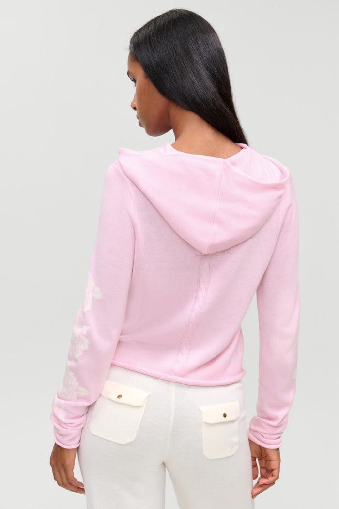 Calvin Knit Zip Up Hoodie - Pillow Pink