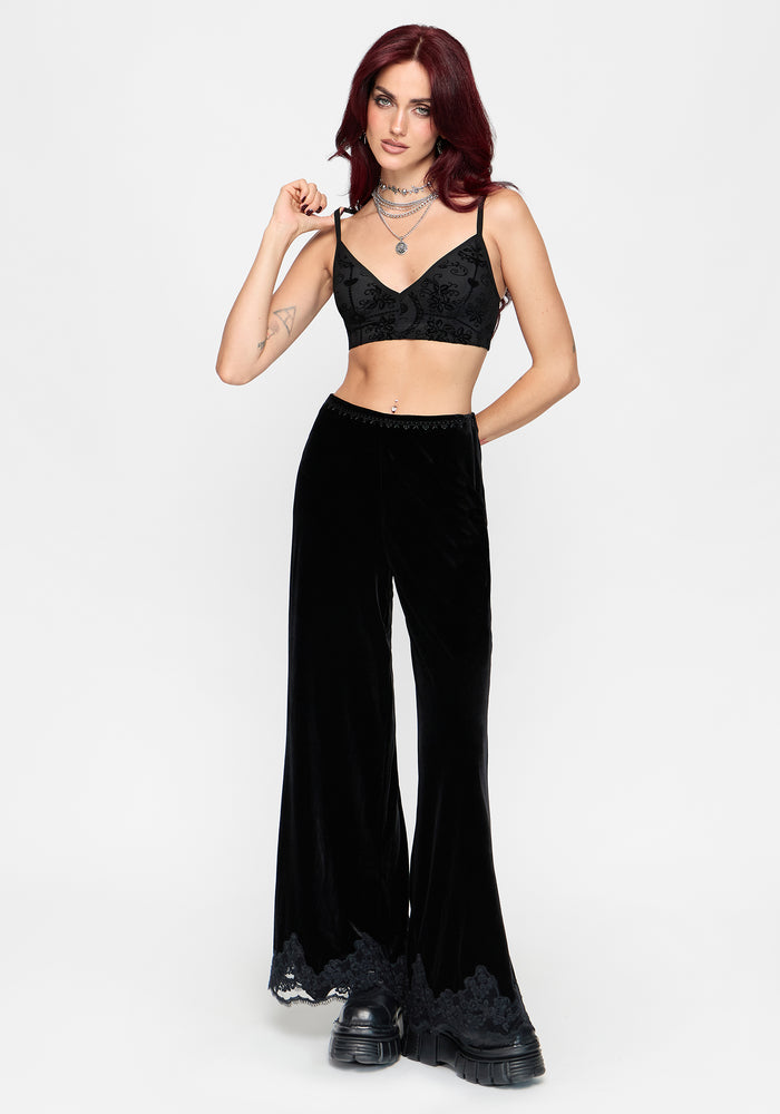 Cameo Flocked Mesh Bralet