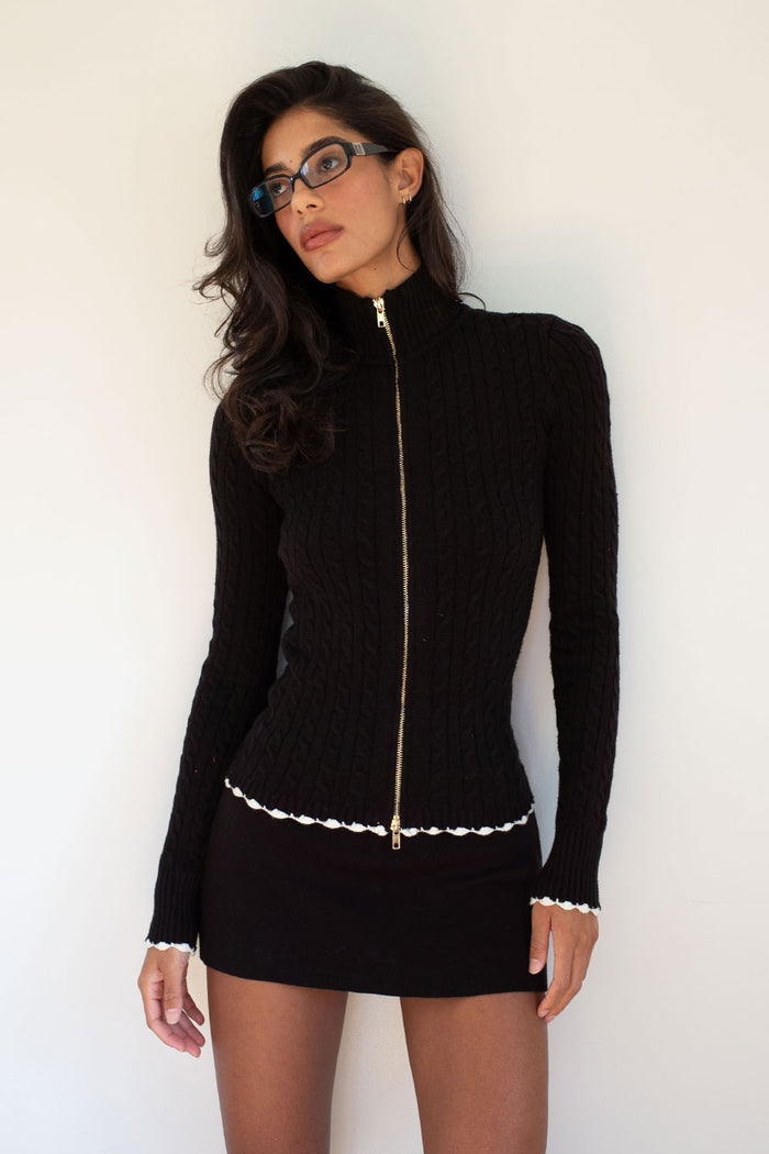 Carter Cable Knit Sweater Black