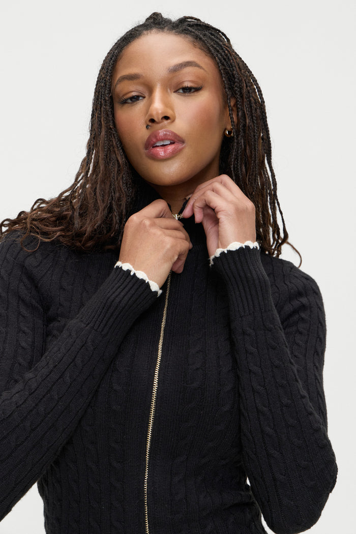 Carter Cable Knit Sweater Black
