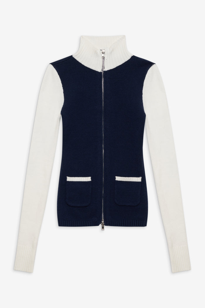 Carter Zip Up Knit Sweater Starlight