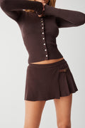 Carver cloud knit pleated skort mocha