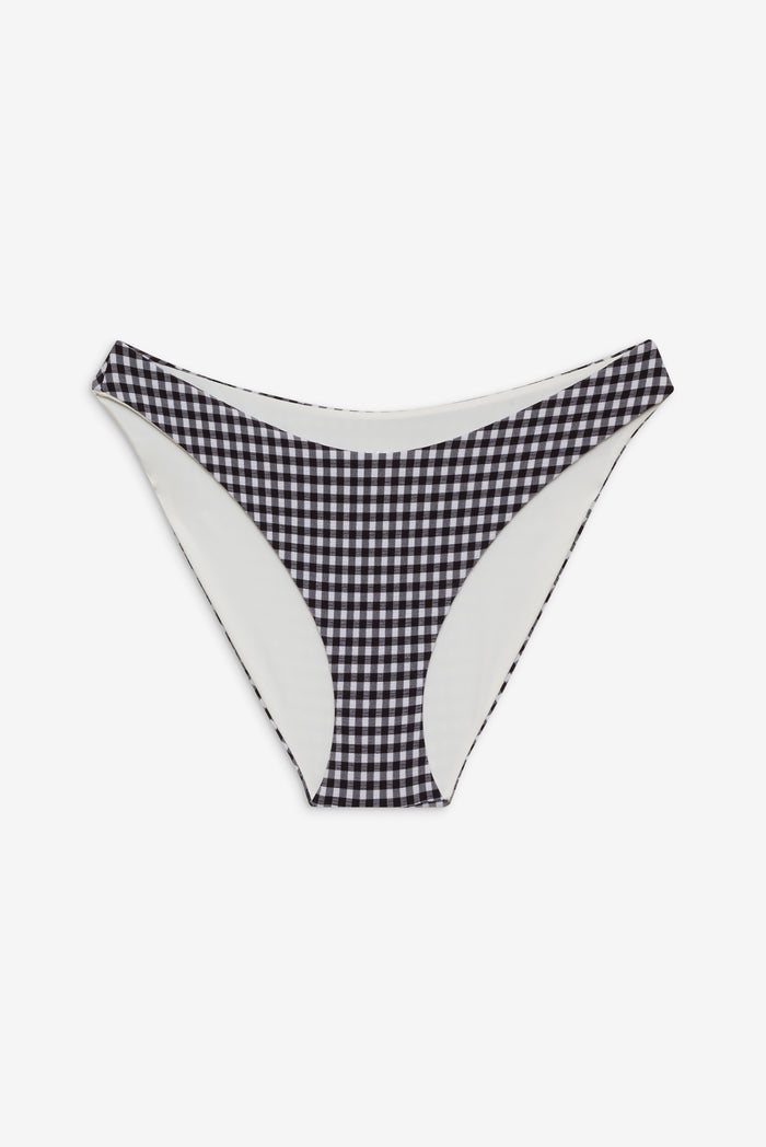 Catalina Seersucker Full Coverage Bikini Bottom Blackberry Gingham